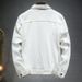 Spring And Autumn White Men's Top Casual Couple Jacket Workwear Denim Japanese Style Trendy Brand_mkmklike.com