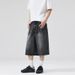2025 2025 Summer American Lightning Crack Black Grey Jeans Men's Straight Tube Loose Wide Leg Shorts Y2k Street Hip Hop Sevens_mkmklike.com