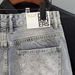 Men's Retro Blue Lightweight Printed Denim Shorts Unique Patchwork Slim Fit Mid Length Casual Summer Trousers_mkmklike.com