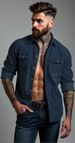 Men's Clothing Denim Shirt Spring And Autumn Cardigan_mkmklike.com