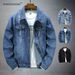 Men's Clothing Fashion Tops Trendy Brand All Match Slim Edge Ripped Denim Jacket_mkmklike.com