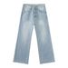 Men's Clothing Classic Washed Light Blue Jeans Basic Straight Leg Slimming Casual Versatile Clothing For Everyday Wear_mkmklike.com