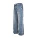 Washed Vintage Jeans American Street Style Design Pocket Loose Casual Straight Long Pants Men's Trousers_mkmklike.com