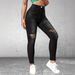 Women's Clothing High Street Fashion Personality Ripped Women's Elastic Slim Fit Denim Pants_mkmklike.com