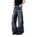 Wasteland Feng Shui Washed Old Ripped Scimitar Pants Wide Jeans Men's Autumn American Design Sense Casual Loose Trousers_mkmklike.com