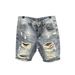 Men Straight Loose Korean Fashion Denim Short Pants Holes Summer Five Piece Jeans Shorts_mkmklike.com