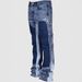 Patched Layered Flare Cargo Jeans For Men - Elastic High-Waisted Denim Pants Ins Trendy Streetwear_mkmklike.com
