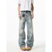 Men's Clothing New Cat Whisker Gradient Electric Pattern Jeans Men American High Street Vibe Loose Straight Long Pants Men_mkmklike.com