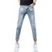 High End Jeans For Men's Korean Trendy Instagram Embroidery Print Reward Light Luxury Fashion Casual Pants_mkmklike.com