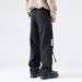 Men's Clothing High Street Fashion Brand Workwear Multi Pocket Straight Pants Black Design Wide Leg Trousers_mkmklike.com