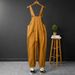 Pure Housekeeper Overalls Coffee American Style Melad Color Series Suspender Straight Men's Work Pants Youth_mkmklike.com