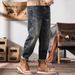 Men's Clothing Loose Fitting Men's Stretchy Jeans Plus Size Straight Leg Casual Retro Harem Style For Spring And Autumn_mkmklike.com