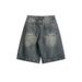 Men's Clothing Thin Denim Shorts Men's Summer New Straight Half Pants High Street Shorts_mkmklike.com