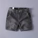 Men's Trendy Washed Denim Shorts Straight Leg Casual Jeans Retro Loose Versatile Shorts_mkmklike.com