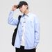 K Men's Denim Long Sleeved Shirt Cardigan Shirt Slim Fit Casual Jacket. No Accessories_mkmklike.com