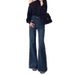 Retro Blue High-Waisted Straight-Leg Slightly Flared Jeans For Women, 2025 Autumn New Style, Loose Fit, Slimming, Not_mkmklike.com