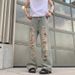 Unisex High Street Distressed Denim Jeans Slimming Straight Leg Trousers Retro Niche Design for Men And Women_mkmklike.com