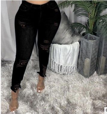 High-Waisted Stretchy Slim Fit Jeans From Foreign Trade Smooths Your Silhouette Denim Pencil Micro Flare Leggings For Women_mkmklike.com