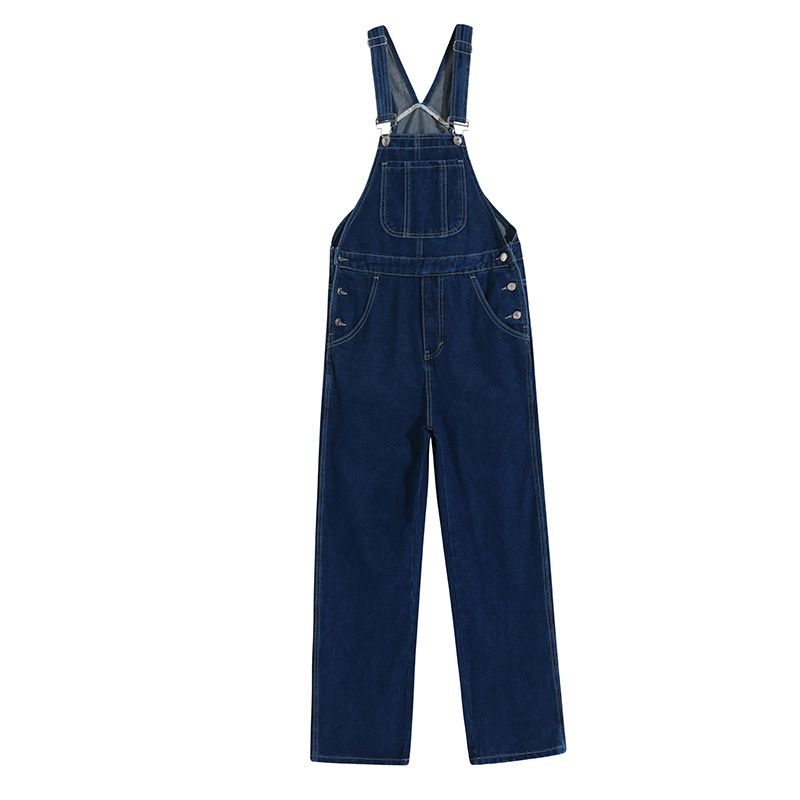 Pure Cross-Border Foreign Model Men's Denim Overalls British Style Loose Suspender Pants Plus Size Jumpsuit Unisex_mkmklike.com
