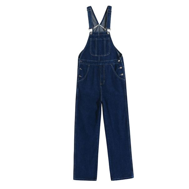 Pure Cross-Border Foreign Model Men's Denim Overalls British Style Loose Suspender Pants Plus Size Jumpsuit Unisex_mkmklike.com