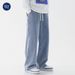 Muqiu Clothing ∣ Xintang Jean Men' Veratile Olid Color Looe Traight High Treet Elatic Wait Caual Wide Leg_mkmklike.com