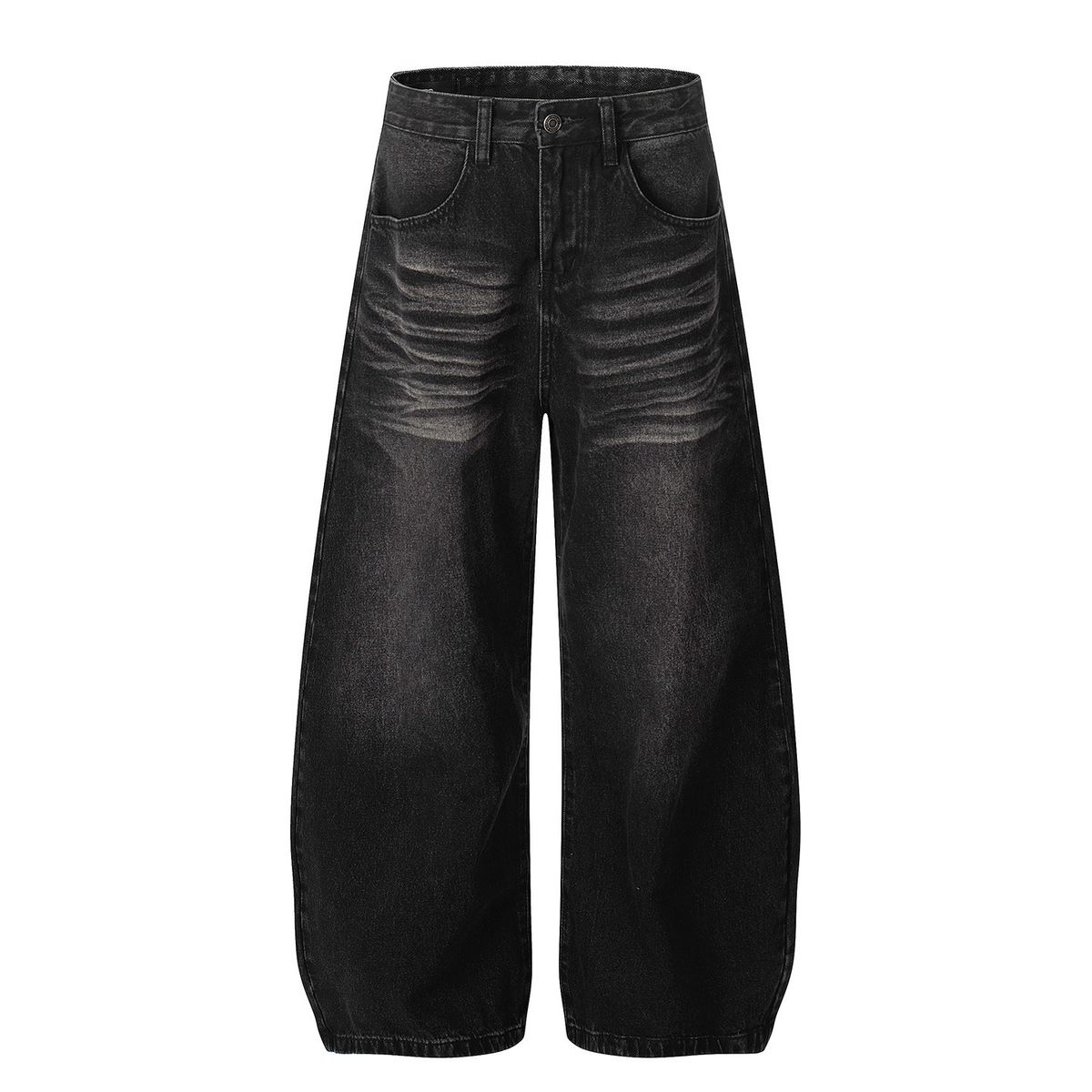 Vintage Washed Straight-Leg Jeans – Cleanfit Denim Pants With Cat Whisker Fading (S-3XL, Black)_mkmklike.com