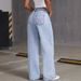 Women's Clothing Retro Bow Embroidery Washed Jeans Women's Sweet And Spicy Straight Loose Trousers_mkmklike.com