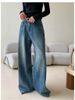 K Casual Jeans Women's Straight Leg Loose Long Pants. No Belt Or Other Accessories_mkmklike.com
