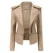 Women's Clothing Leather Jacket With Detachable Hem Fashion Casual Jacket_mkmklike.com