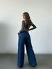 K New Retro Pants With Lace Up Decoration, Loose And Lazy Wide Leg Straight Leg Women's Jeans_mkmklike.com