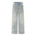 Faded Washed Vintage Jeans For Men, Versatile Loose Casual Straight-Leg Simple Floor-Length Pants, High Street Trend_mkmklike.com