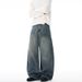 LKTM Men's Retro Patchwork Bamboo Pattern Jeans Trendy Wide Leg Pants For Men And Women Curved Design_mkmklike.com