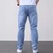 Men's Stretch Slim Fit Business Casual Jeans - Straight Leg Comfort Denim Pants For Office & Everyday Wear (S-2XL)_mkmklike.com