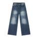 New Product, Retro Multi-color Old Polished White Wide-leg Straight Jeans_mkmklike.com