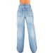 Men's & Women's Vintage Washed High-Waisted Loose Fit Jeans – 90s Retro Wide Leg, Comfort Stretch Cotton (Blue, S-2XL)_mkmklike.com