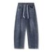 Men's Curved Blade Jeans Loose Wide Leg Casual Pants Spring New Style Versatile For Men And Youth_mkmklike.com