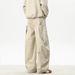 Plaid Pocket Splicing Scimitar Overalls Men's 2026 Spring New Trendy Brand Ruffian Handsome Loose Straight Casual Pants_mkmklike.com