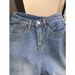 Retro Blue Washed Denim Jeans For Men Loose Straight Leg Casual Pants Trendy High Street Style Spring Autumn_mkmklike.com