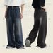 K Jeans Straight Leg Loose Wide Leg Pants Men's Retro High Street Jeans Pants_mkmklike.com