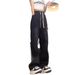 American Retro Plaid Scimitar Jeans Men's And Women's Baggy Old Washed Loose Casual Wide-leg Trousers_mkmklike.com