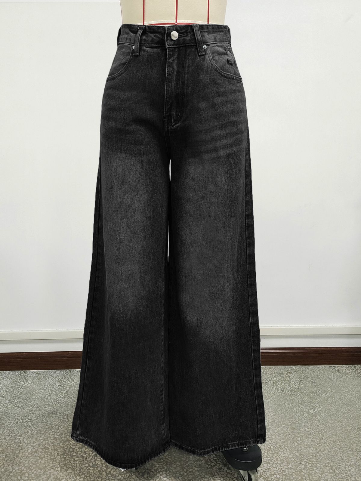 K Wide Leg, Extra Long, Floor Hugging Jeans, Women's Ripped Casual Pants_mkmklike.com