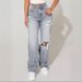 Mid-Rise Distressed Jeans For Women – Relaxed Straight-Leg Denim Pants, Hip-Hop Street Style & Comfort Fit_mkmklike.com