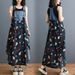 ELLE Summer Fashion New Loose Chiffon Patchwork Printed Denim Strap Slimming Plus Size Belly Elegant Dress_mkmklike.com