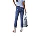 ELLE Source Goods Cross-Border Independent Station Women's Slim Fit Solid Color Versatile Ripped Straight Jeans_mkmklike.com