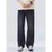 Summer Thin Lyocell Tencel Jeans Men's American Loose Hanging Straight Leg Pants_mkmklike.com