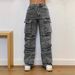 K European And American Fashion Street Style Pocket Diamond Inlaid Casual Jeans Work Pants_mkmklike.com