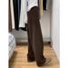 Women's Clothing Brown Straight Leg Jeans Super Slimming Wide Leg Trousers For Pear Shaped Figures Plus Size Spring Autumn Fashion_mkmklike.com