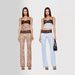 Women's Clothing Leopard print tops mesh see through lace tube top suspender trousers_mkmklike.com