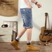 Summer Hand-ground Ripped Jeans Men's American Street Elastic Retro Five-point Jeans Men's Fat Short Pants_mkmklike.com