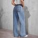 Women's Vintage Wash Embroidered Jeans European American Style Smoky Gray Distressed Stretch Red Cherry Denim Trousers_mkmklike.com